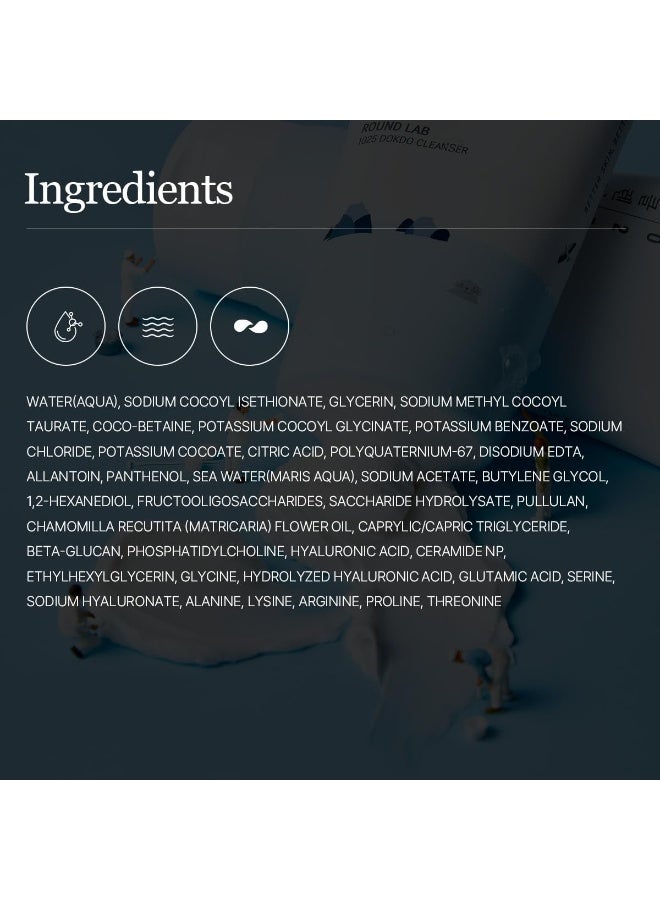 ROUND LAB 1025 Dokdo Cleanser |Low-pH Gentle Face Wash for Sensitive Skin | Hydrating Foam with Deep Sea Water - 150ml - Image 4